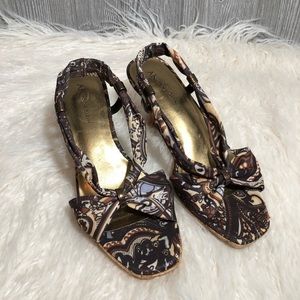 Anne Klein Multi Colored Strappy Cork Heels